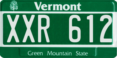 VT license plate XXR612