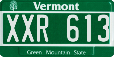 VT license plate XXR613