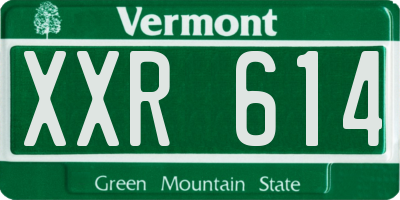 VT license plate XXR614