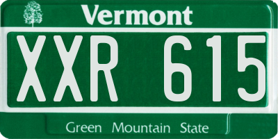 VT license plate XXR615
