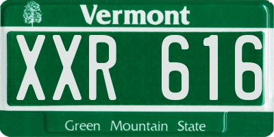 VT license plate XXR616
