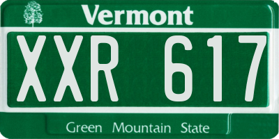 VT license plate XXR617