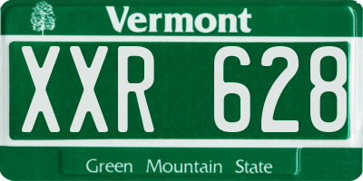 VT license plate XXR628
