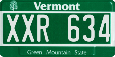 VT license plate XXR634