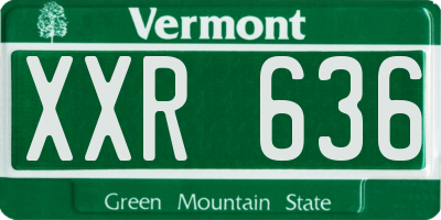 VT license plate XXR636