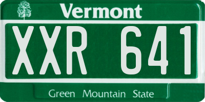 VT license plate XXR641