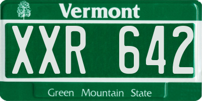 VT license plate XXR642