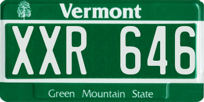 VT license plate XXR646