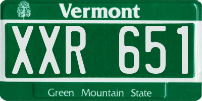 VT license plate XXR651