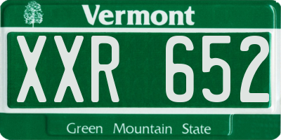 VT license plate XXR652
