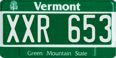 VT license plate XXR653