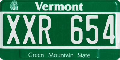 VT license plate XXR654