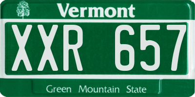 VT license plate XXR657