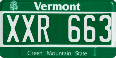 VT license plate XXR663