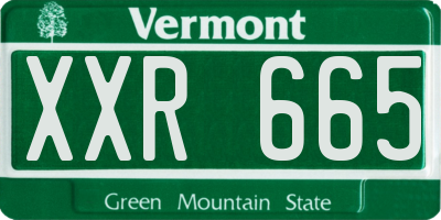 VT license plate XXR665