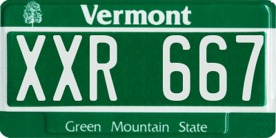 VT license plate XXR667