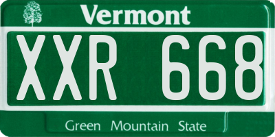 VT license plate XXR668