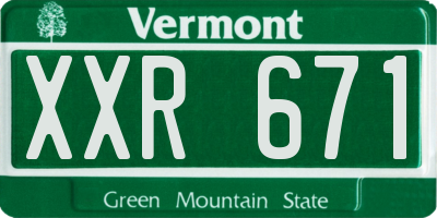 VT license plate XXR671