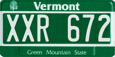 VT license plate XXR672