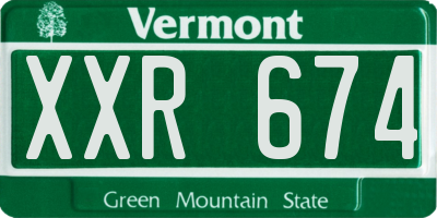 VT license plate XXR674