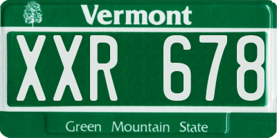 VT license plate XXR678