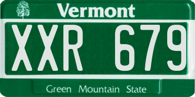 VT license plate XXR679