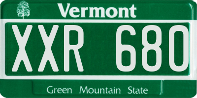 VT license plate XXR680