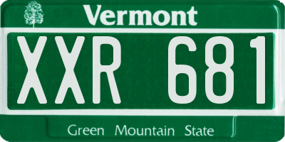 VT license plate XXR681