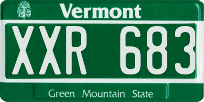 VT license plate XXR683