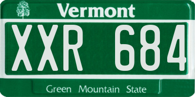 VT license plate XXR684