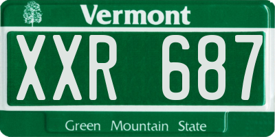 VT license plate XXR687