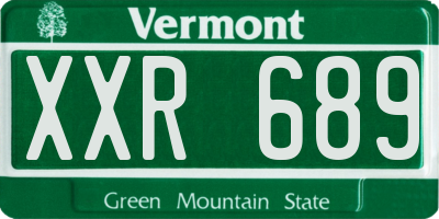 VT license plate XXR689