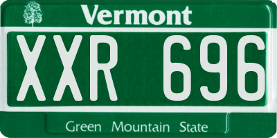 VT license plate XXR696