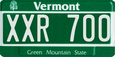 VT license plate XXR700