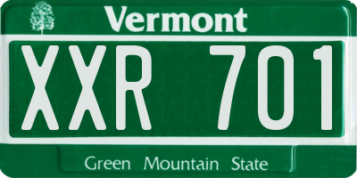 VT license plate XXR701