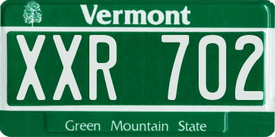VT license plate XXR702
