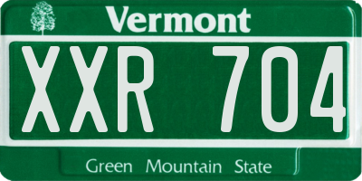 VT license plate XXR704