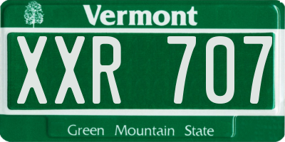 VT license plate XXR707