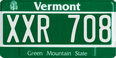 VT license plate XXR708