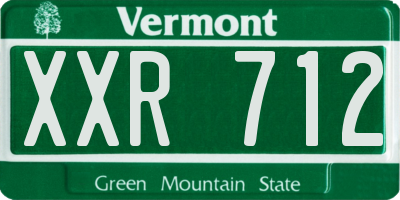 VT license plate XXR712