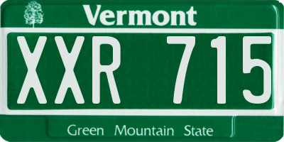 VT license plate XXR715