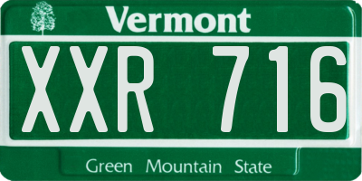 VT license plate XXR716