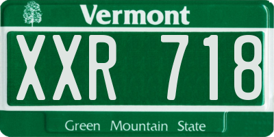 VT license plate XXR718