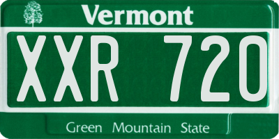 VT license plate XXR720
