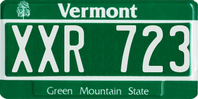 VT license plate XXR723