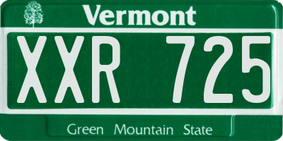 VT license plate XXR725