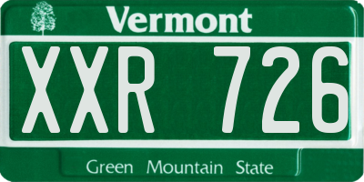 VT license plate XXR726