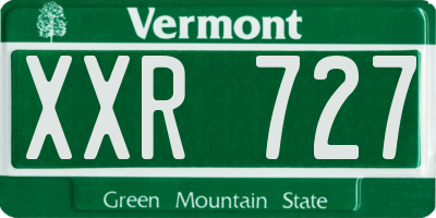 VT license plate XXR727
