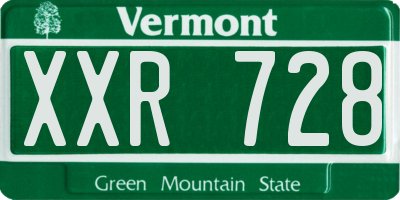 VT license plate XXR728