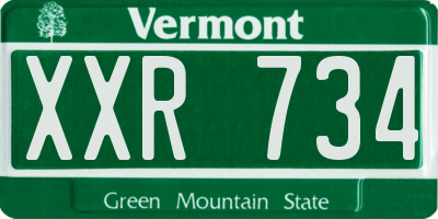 VT license plate XXR734